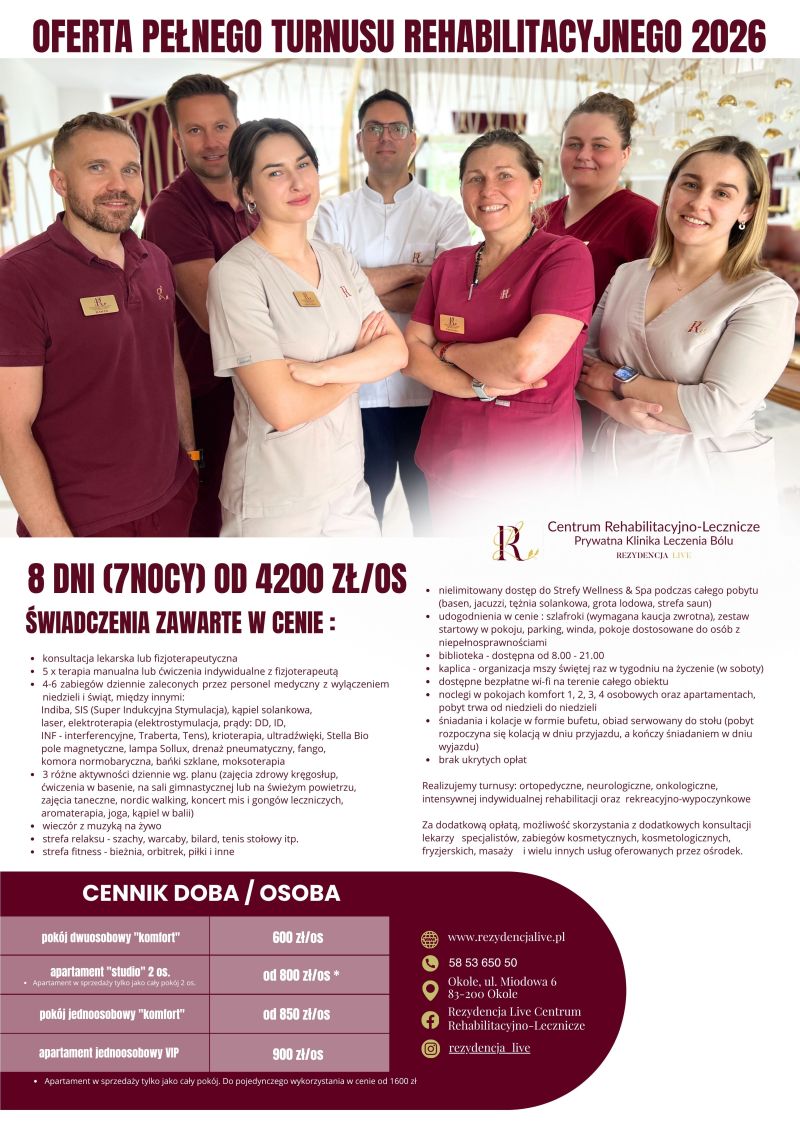 OFERTA PEŁNEGO TURNUSU REHABILITACYJNEGO 2026